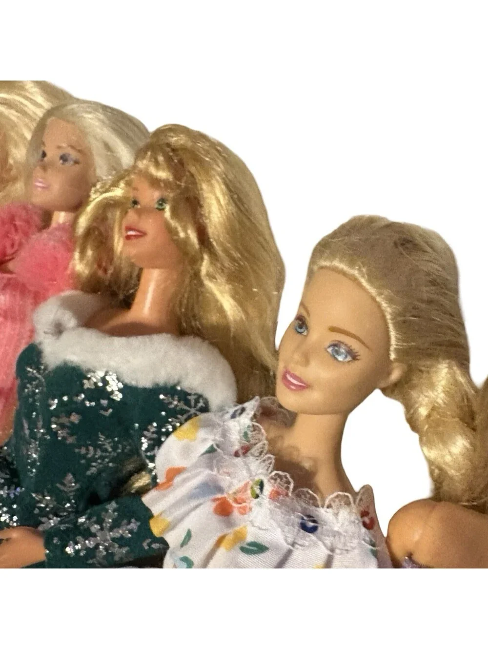 Lot of 9 Miscellaneous Barbies with Clothing